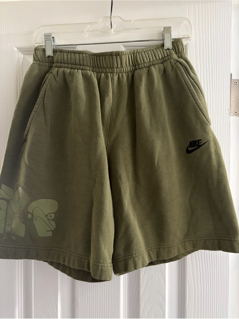 Nike boys Olive Green Athletic Fleece Shorts